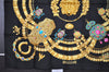 Authentic HERMES Carre 90 Scarf "KOSMIMA" Silk Black 1001I