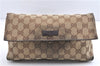 Authentic GUCCI Waist Body Bag Purse GG Canvas Leather 146304 Brown 1004G