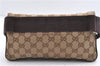 Authentic GUCCI Waist Body Bag Purse GG Canvas Leather 146304 Brown 1004G