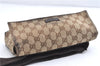 Authentic GUCCI Waist Body Bag Purse GG Canvas Leather 146304 Brown 1004G