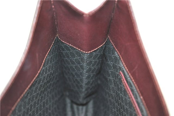 Authentic GUCCI Shoulder Hand Bag Purse Leather 0014278 Bordeaux Red 1005C