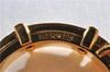 Authentic HERMES Scarf Ring Belt Design Gold Tone Black Box 1005F