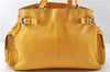 Authentic PRADA Vintage Leather Shoulder Hand Bag Yellow 1005G
