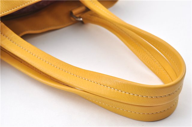Authentic PRADA Vintage Leather Shoulder Hand Bag Yellow 1005G