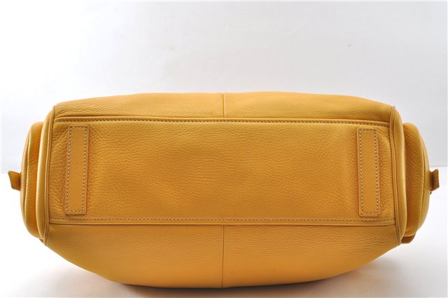 Authentic PRADA Vintage Leather Shoulder Hand Bag Yellow 1005G
