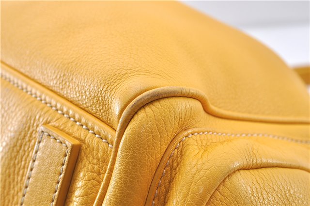 Authentic PRADA Vintage Leather Shoulder Hand Bag Yellow 1005G