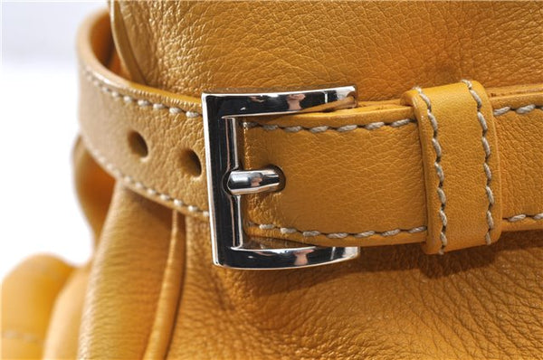 Authentic PRADA Vintage Leather Shoulder Hand Bag Yellow 1005G