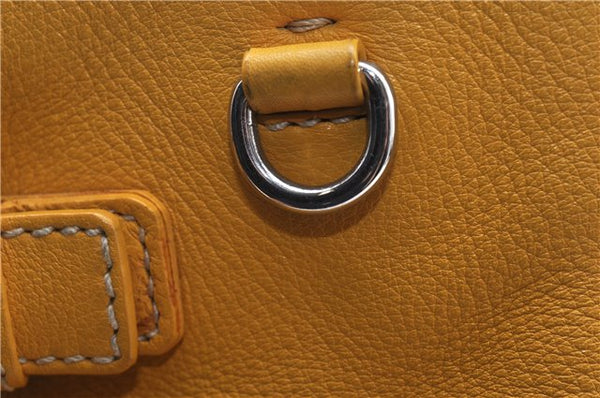 Authentic PRADA Vintage Leather Shoulder Hand Bag Yellow 1005G