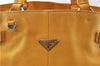 Authentic PRADA Vintage Leather Shoulder Hand Bag Yellow 1005G