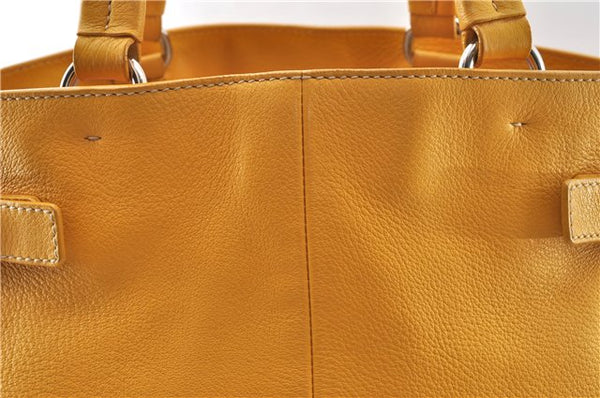Authentic PRADA Vintage Leather Shoulder Hand Bag Yellow 1005G