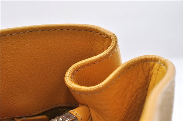 Authentic PRADA Vintage Leather Shoulder Hand Bag Yellow 1005G