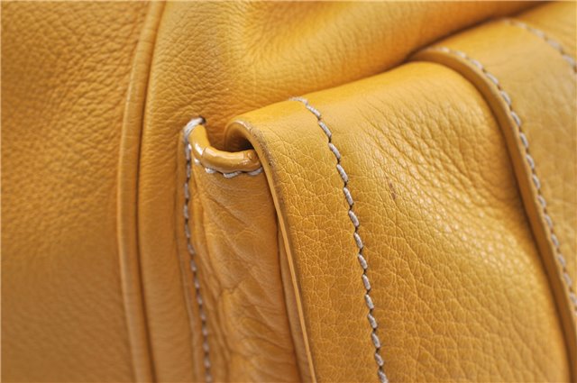 Authentic PRADA Vintage Leather Shoulder Hand Bag Yellow 1005G