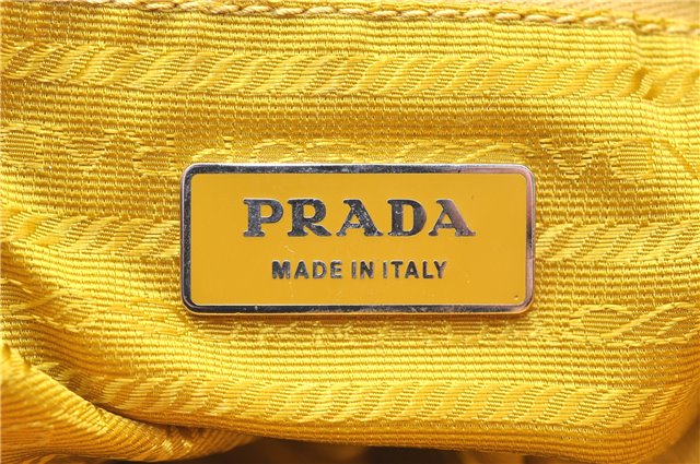 Authentic PRADA Vintage Leather Shoulder Hand Bag Yellow 1005G