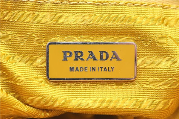 Authentic PRADA Vintage Leather Shoulder Hand Bag Yellow 1005G