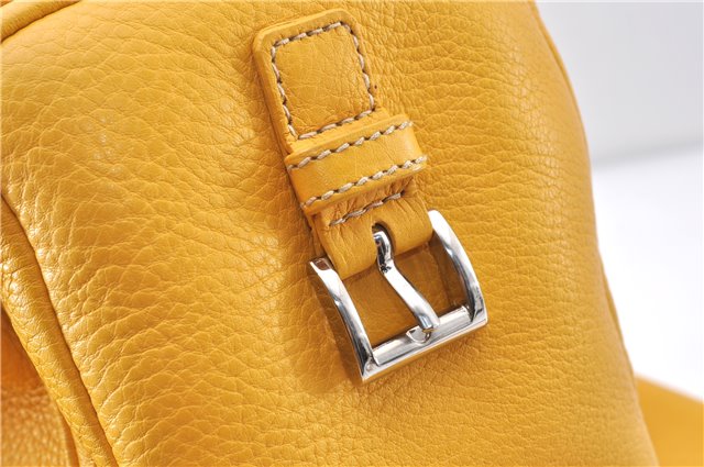 Authentic PRADA Vintage Leather Shoulder Hand Bag Yellow 1005G