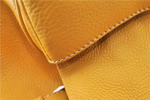 Authentic PRADA Vintage Leather Shoulder Hand Bag Yellow 1005G