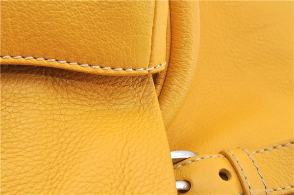 Authentic PRADA Vintage Leather Shoulder Hand Bag Yellow 1005G