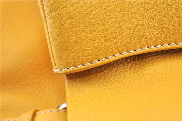 Authentic PRADA Vintage Leather Shoulder Hand Bag Yellow 1005G