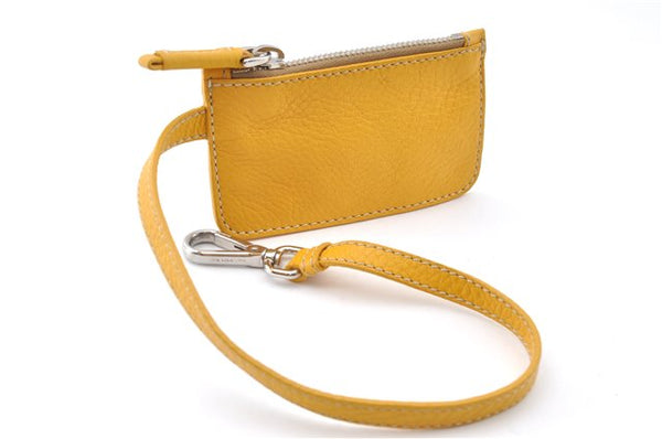 Authentic PRADA Vintage Leather Shoulder Hand Bag Yellow 1005G