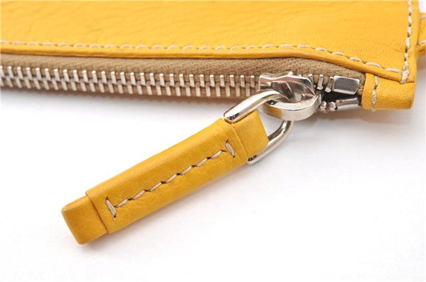 Authentic PRADA Vintage Leather Shoulder Hand Bag Yellow 1005G