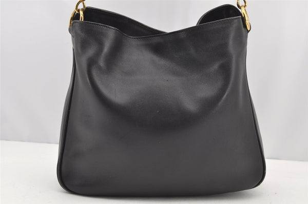 Authentic GUCCI Bamboo 2Way Shoulder Hand Bag Purse Leather Black Junk 1008I