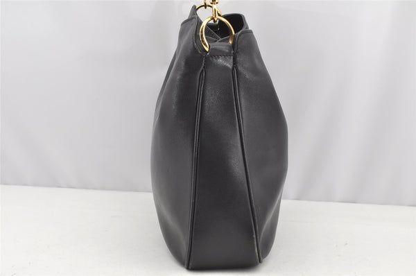 Authentic GUCCI Bamboo 2Way Shoulder Hand Bag Purse Leather Black Junk 1008I