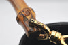 Authentic GUCCI Bamboo 2Way Shoulder Hand Bag Purse Leather Black Junk 1008I