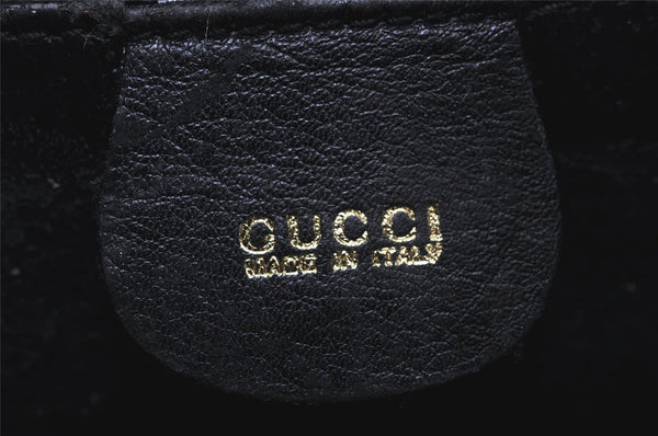 Authentic GUCCI Bamboo 2Way Shoulder Hand Bag Purse Leather Black Junk 1008I