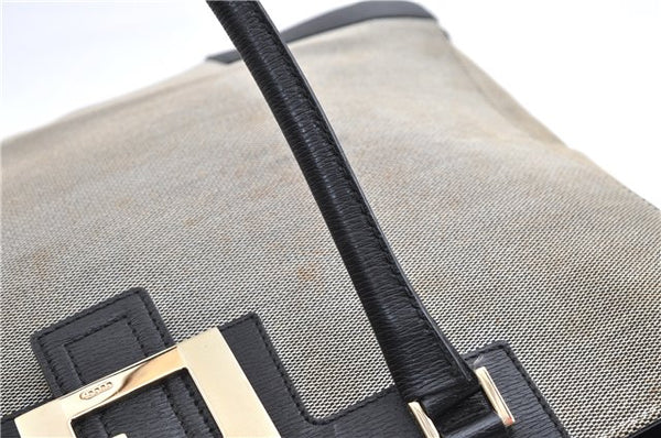 Authentic GUCCI Vintage Shoulder Tote Bag Canvas Leather 0021109 Gray 1009G