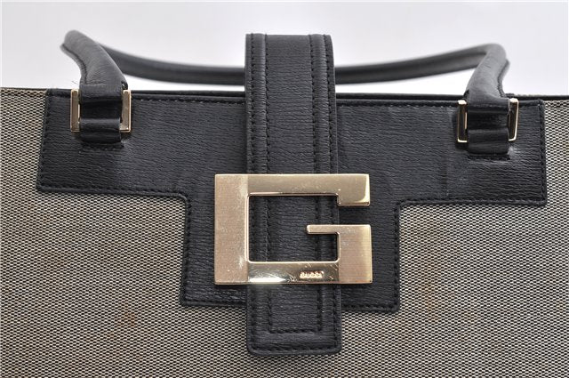 Authentic GUCCI Vintage Shoulder Tote Bag Canvas Leather 0021109 Gray 1009G