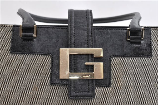 Authentic GUCCI Vintage Shoulder Tote Bag Canvas Leather 0021109 Gray 1009G