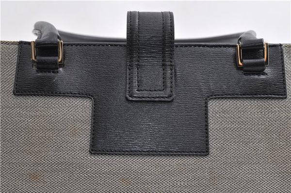 Authentic GUCCI Vintage Shoulder Tote Bag Canvas Leather 0021109 Gray 1009G