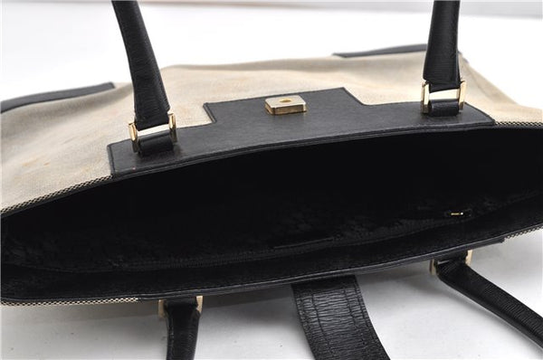 Authentic GUCCI Vintage Shoulder Tote Bag Canvas Leather 0021109 Gray 1009G