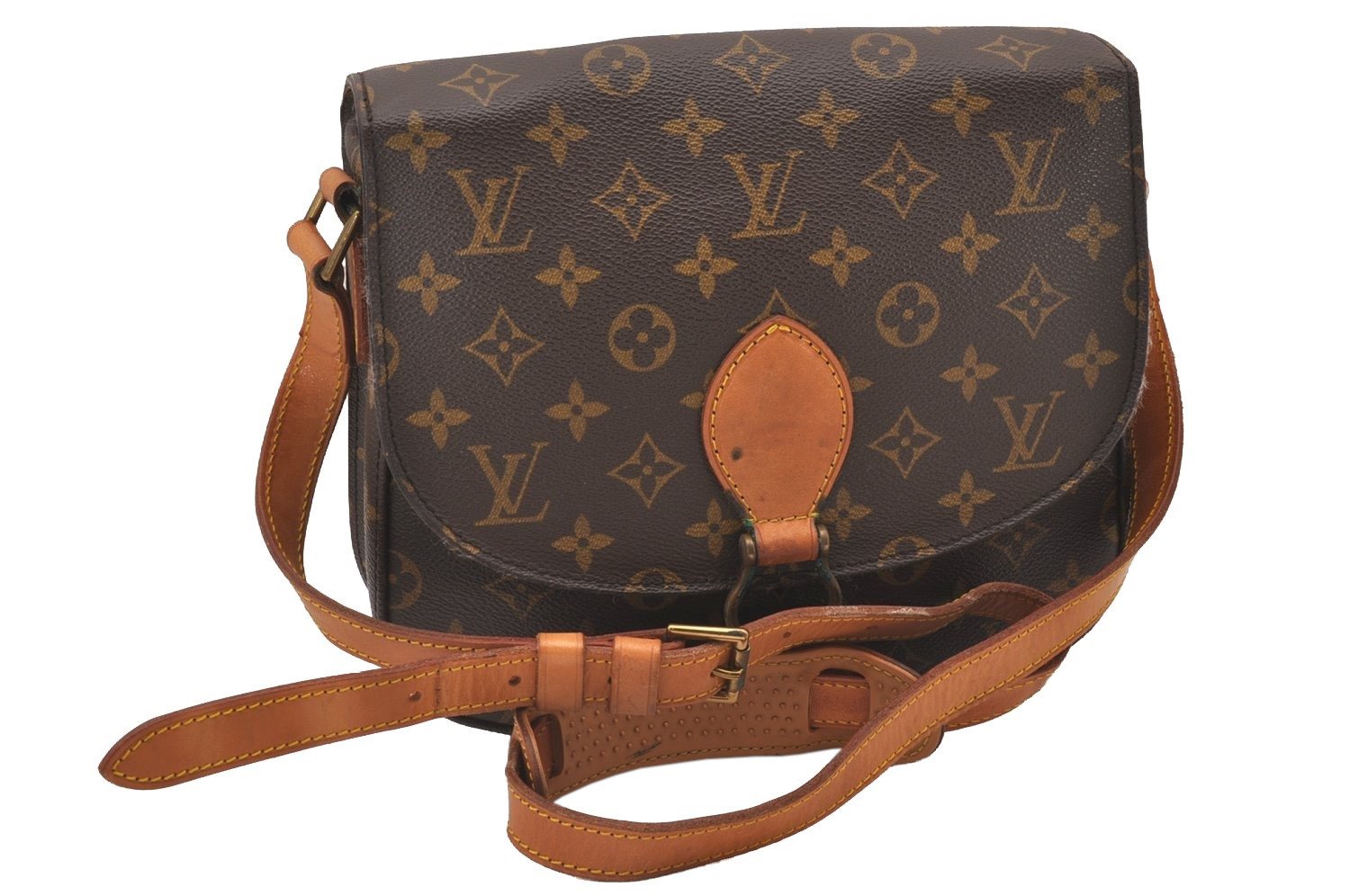 Authentic Louis Vuitton Monogram Saint Cloud GM M51242 Shoulder Cross Bag 1009I