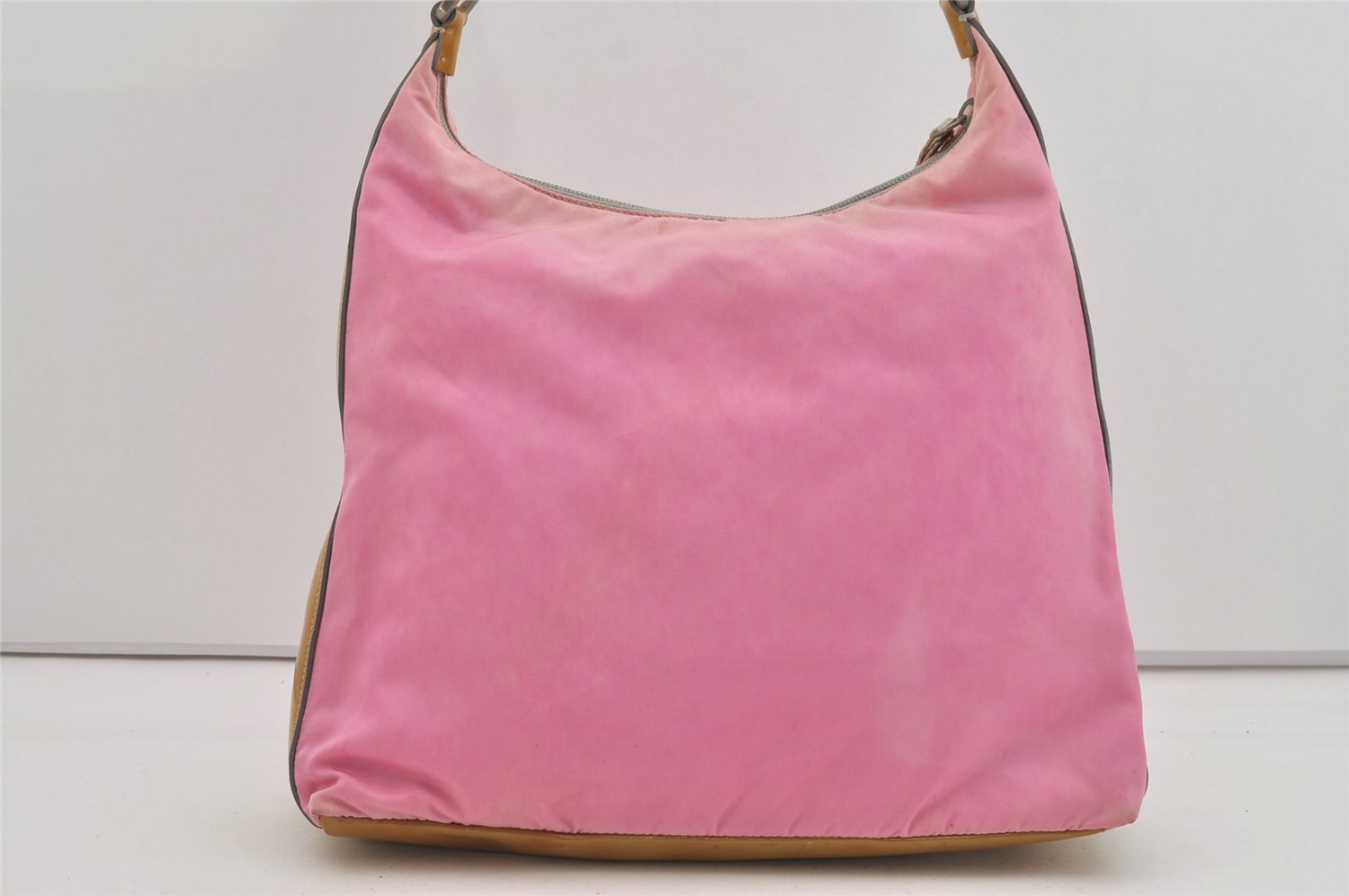 Authentic PRADA Vintage Nylon Tessuto Leather Shoulder Bag Pink 1011I