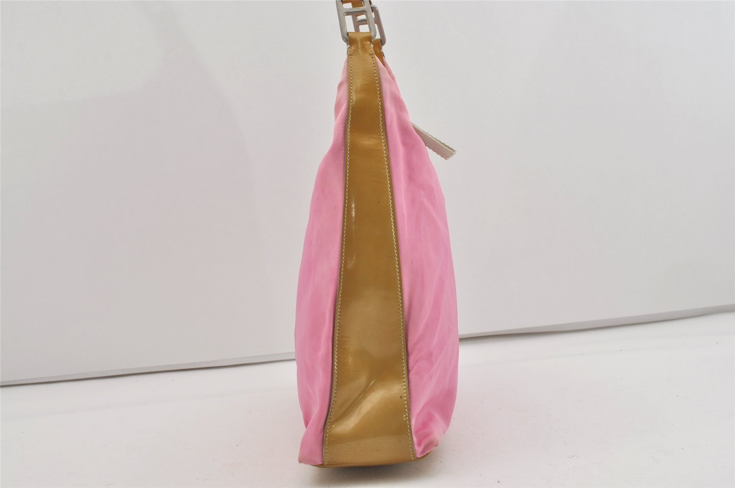 Authentic PRADA Vintage Nylon Tessuto Leather Shoulder Bag Pink 1011I