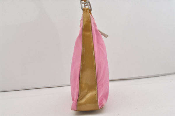 Authentic PRADA Vintage Nylon Tessuto Leather Shoulder Bag Pink 1011I