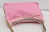 Authentic PRADA Vintage Nylon Tessuto Leather Shoulder Bag Pink 1011I