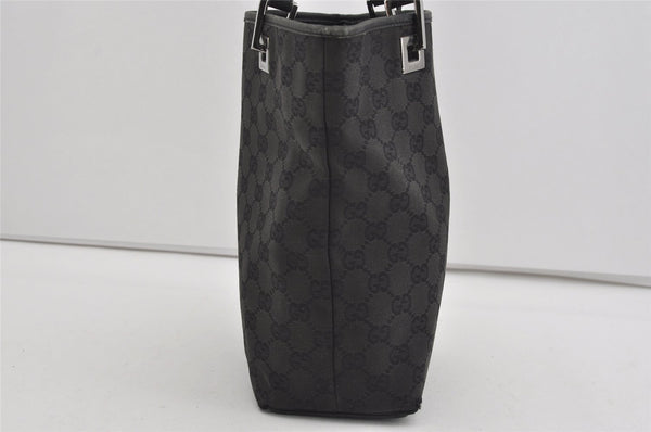 Authentic GUCCI Vintage Shoulder Tote Bag GG Canvas Leather 31244 Black 1012I