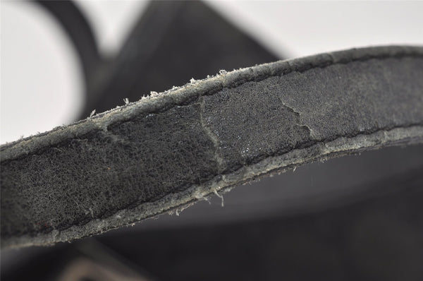 Authentic GUCCI Vintage Shoulder Tote Bag GG Canvas Leather 31244 Black 1012I