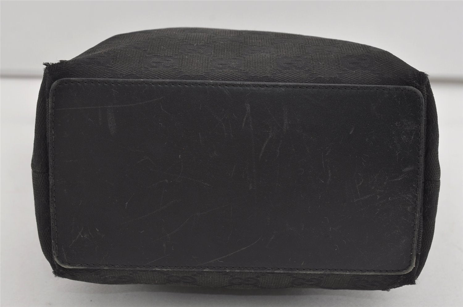 Authentic GUCCI Vintage Shoulder Tote Bag GG Canvas Leather 31244 Black 1012I