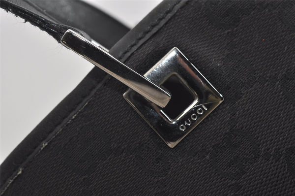Authentic GUCCI Vintage Shoulder Tote Bag GG Canvas Leather 31244 Black 1012I