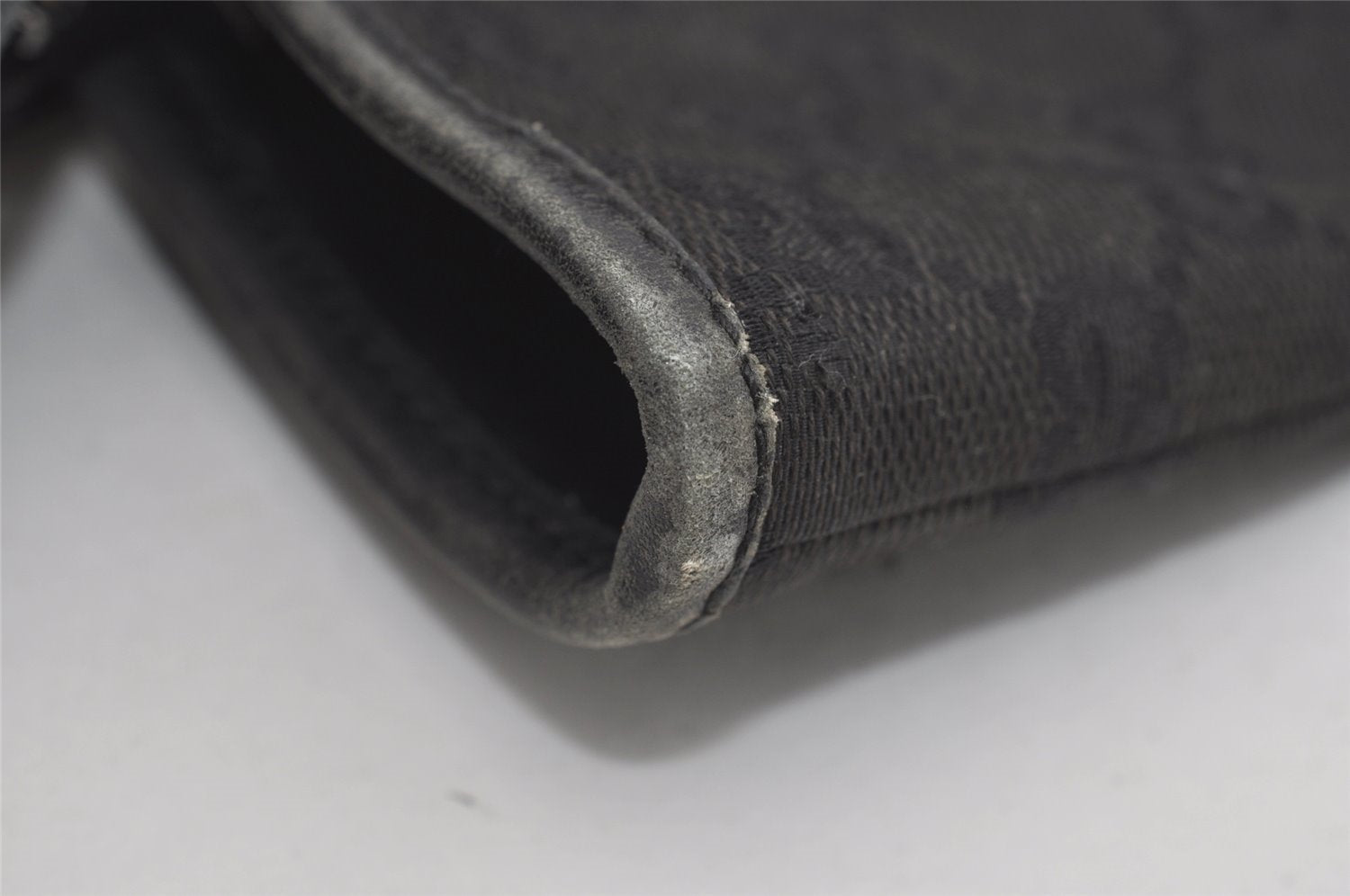 Authentic GUCCI Vintage Shoulder Tote Bag GG Canvas Leather 31244 Black 1012I