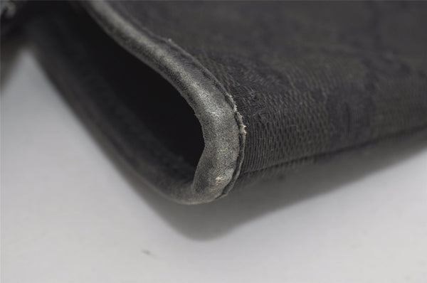 Authentic GUCCI Vintage Shoulder Tote Bag GG Canvas Leather 31244 Black 1012I