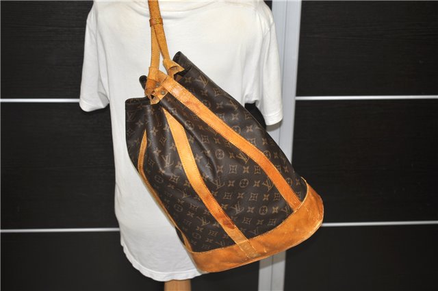 Authentic Louis Vuitton Monogram Randonnee GM Shoulder Bag M42244 LV 1014D