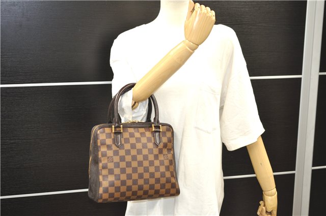 Authentic Louis Vuitton Damier Brera Hand Bag Purse N51150 LV 1014E