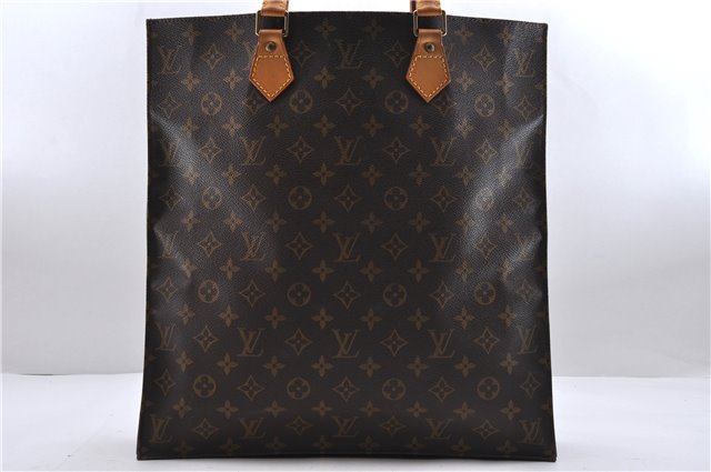 Authentic Louis Vuitton Monogram Sac Plat Hand Bag M51140 LV 1015D