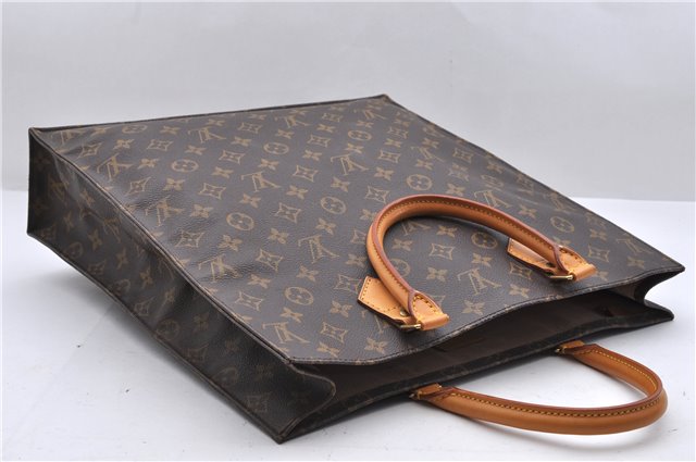 Authentic Louis Vuitton Monogram Sac Plat Hand Bag M51140 LV 1015D