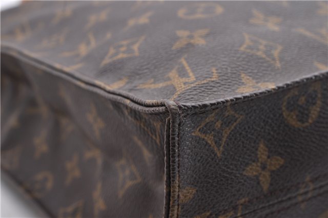 Authentic Louis Vuitton Monogram Sac Plat Hand Bag M51140 LV 1015D