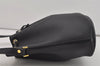 Authentic Christian Dior Honeycomb Drawstring Bag PVC Leather Black CD 1015I